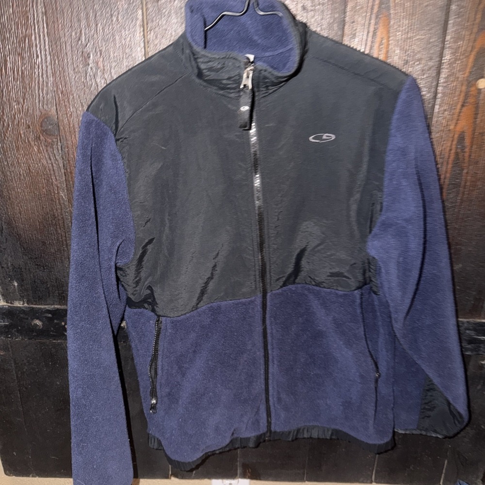 Champion Sweatshirt Y2K Fleece Quarter Zip Pull Over Size Youth Large Blue L